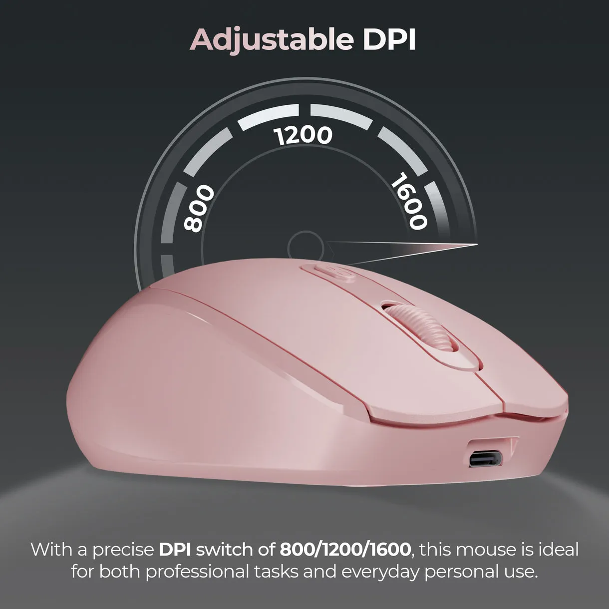 Foxin Wireless Mouse Flow 2.4G + BT (Flow) Pink view 3